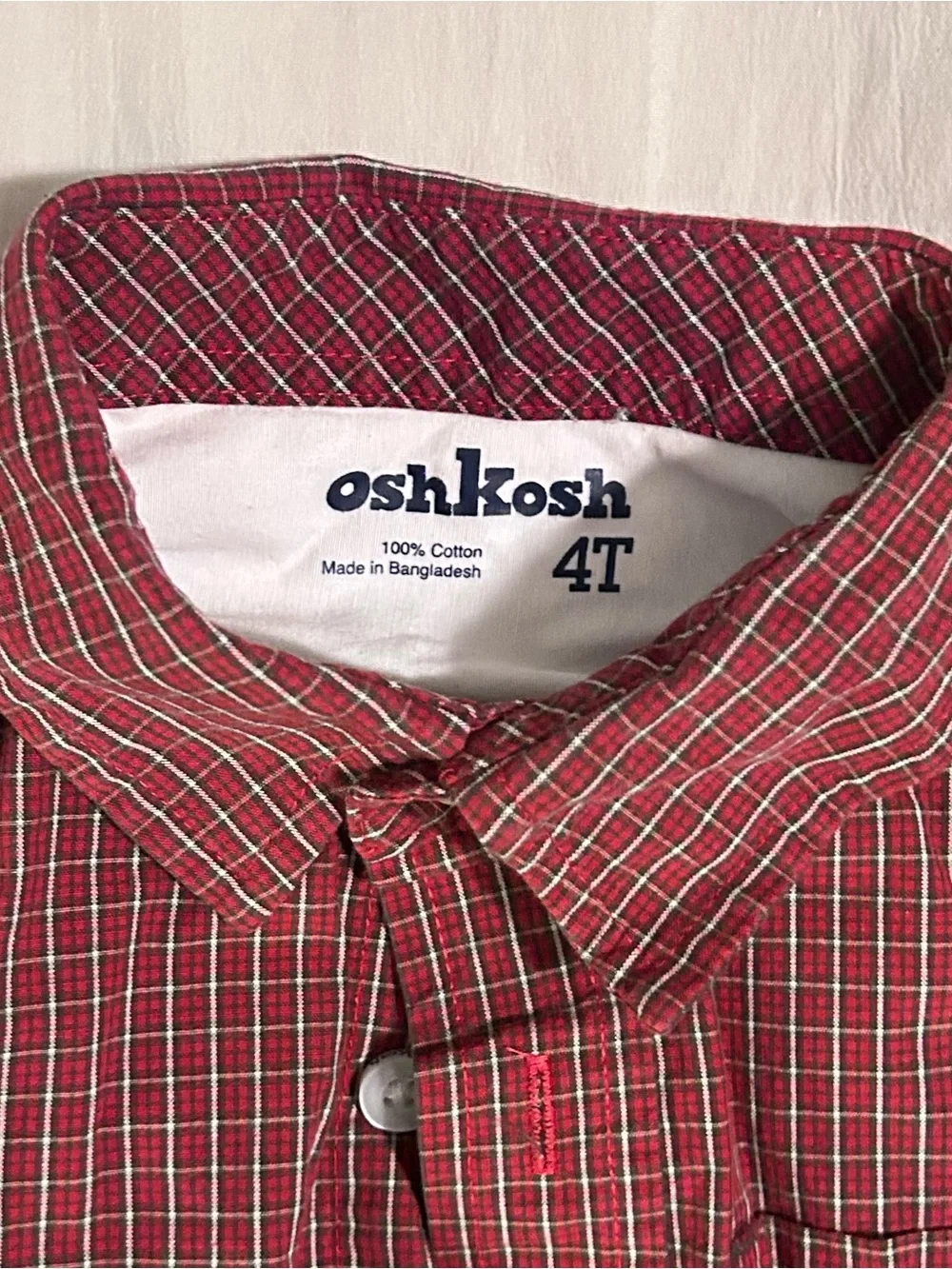 OshKosh B'gosh Red Plaid Button Down Shirt